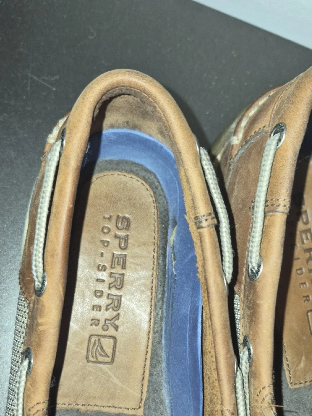 Sperry Brown Leather Boat Shoes with Cream Sole